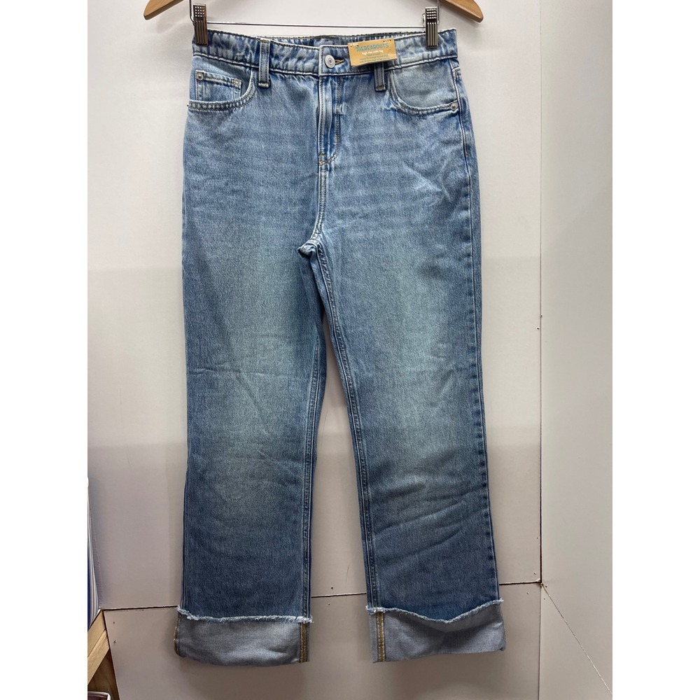 Thereabouts High Rise Wide Leg Jeans Light Wash Denim Girls Size 14 NWT